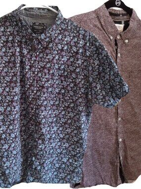 Sunrise Kingdom SET mens short sleeve button down floral pattern shirts M&L